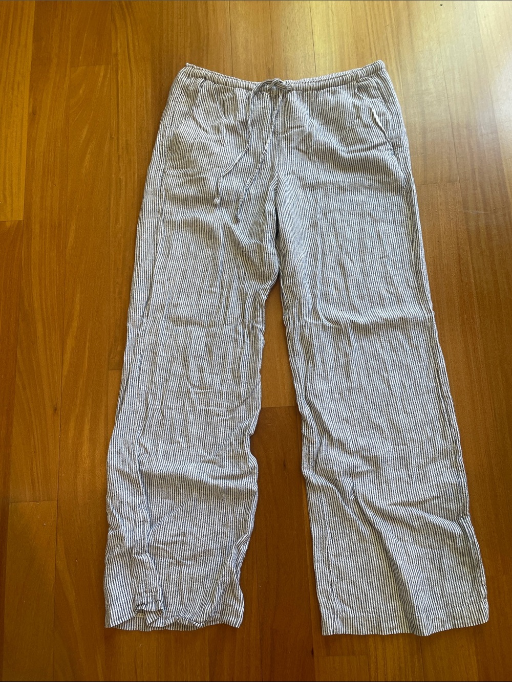 Hollister Navy & White Striped Casual Pants